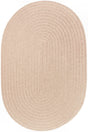 Rhody Rug Solid Poly S003 Beige Braided Rug - Oval