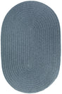 Rhody Rug Solid Poly S009 Ocean Blue Braided Rug - Oval