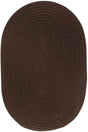 Rhody Rug Solid Poly S011 Brown Braided Rug - Oval