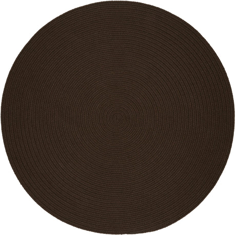 Rhody Rug Solid Poly S011 Brown Braided Rug - Round