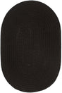 Rhody Rug Solid Poly S016 Black Braided Rug - Oval
