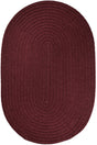 Rhody Rug Solid Poly S022 Burgundy Braided Rug - Oval