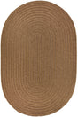 Rhody Rug Solid Poly S025 Lt. Brown Braided Rug - Oval
