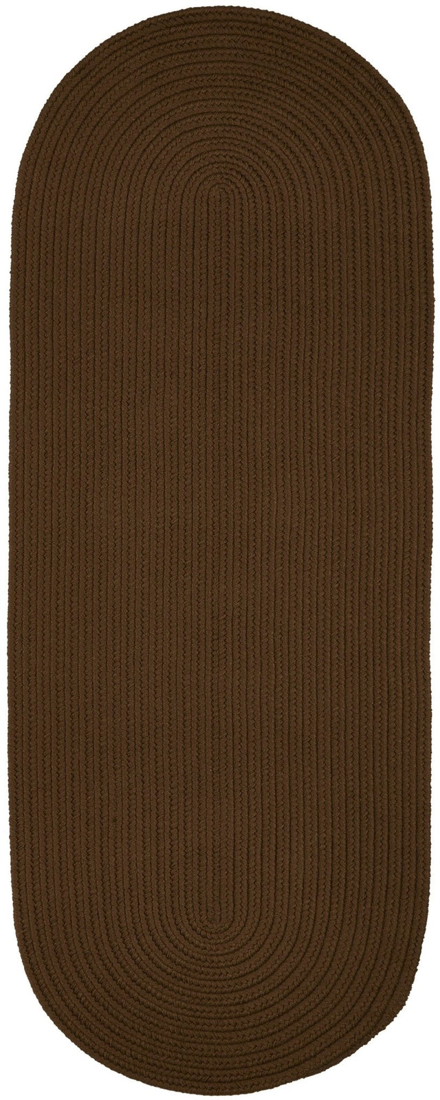 Rhody Rug Solid Poly S025 Lt. Brown Braided Rug - Runner