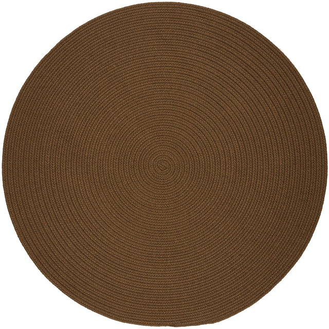 Rhody Rug Solid Poly S025 Lt. Brown Braided Rug - Round