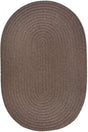 Rhody Rug Solid Poly S026 Dark Taupe Braided Rug - Oval