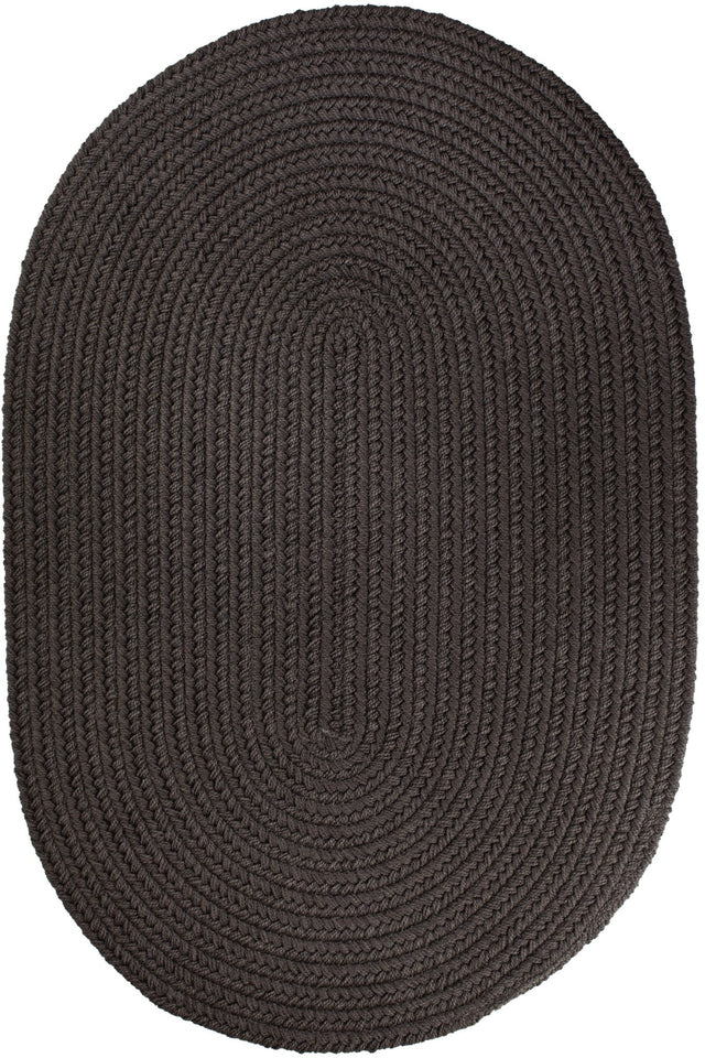 Rhody Rug Solid Poly S027 Brown Velvet Braided Rug - Oval