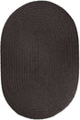Rhody Rug Solid Poly S027 Brown Velvet Braided Rug - Oval