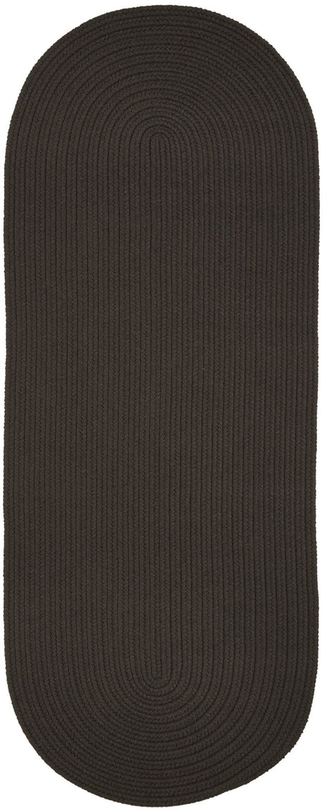 Rhody Rug Solid Poly S027 Brown Velvet Braided Rug - Runner