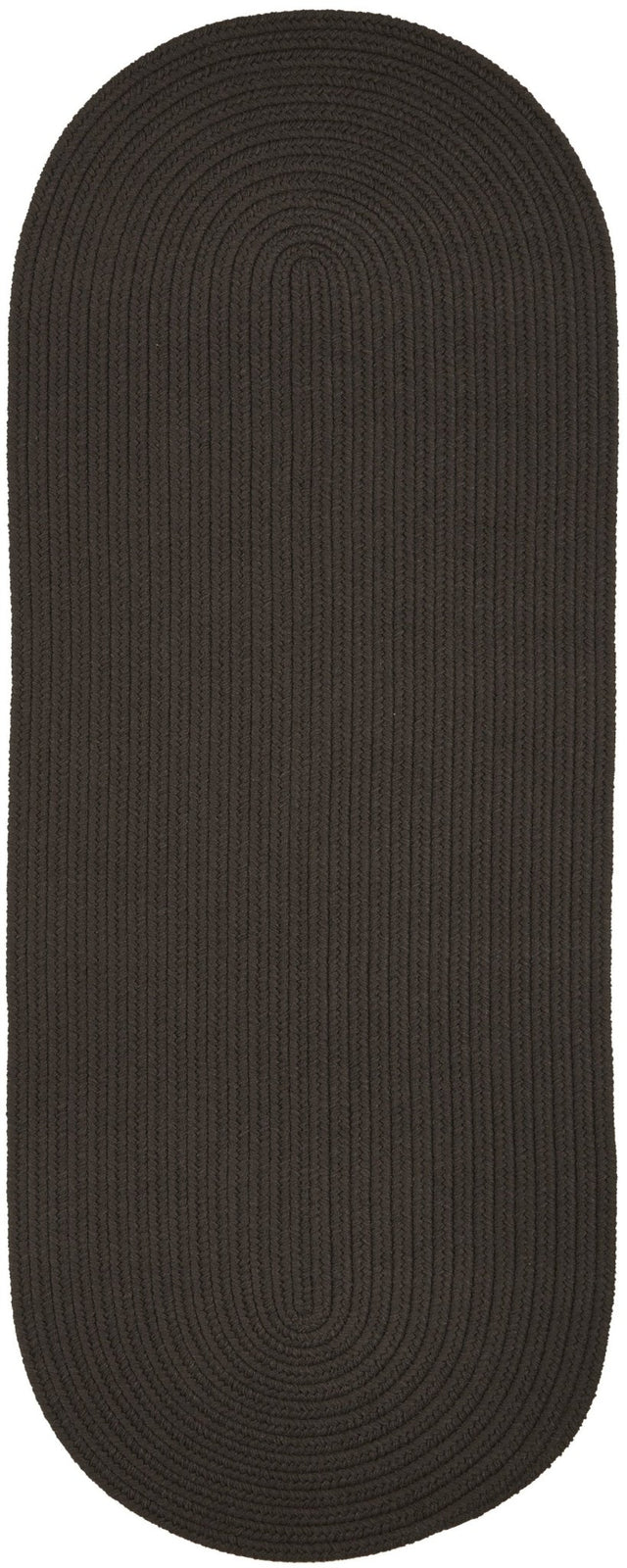 Rhody Rug Solid Poly S027 Brown Velvet Braided Rug - Runner