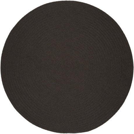 Rhody Rug Solid Poly S027 Brown Velvet Braided Rug - Round