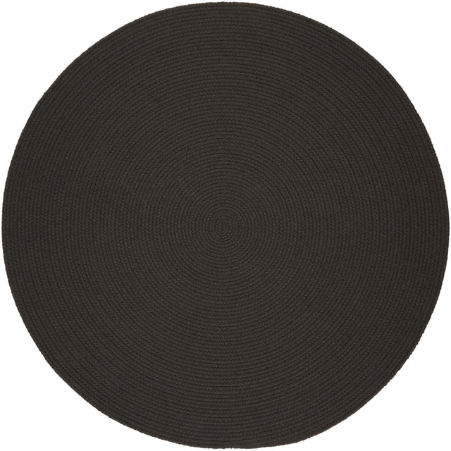 Rhody Rug Solid Poly S027 Brown Velvet Braided Rug - Round