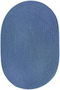 Rhody Rug Solid Poly S028 Marina Blue Braided Rug - Oval
