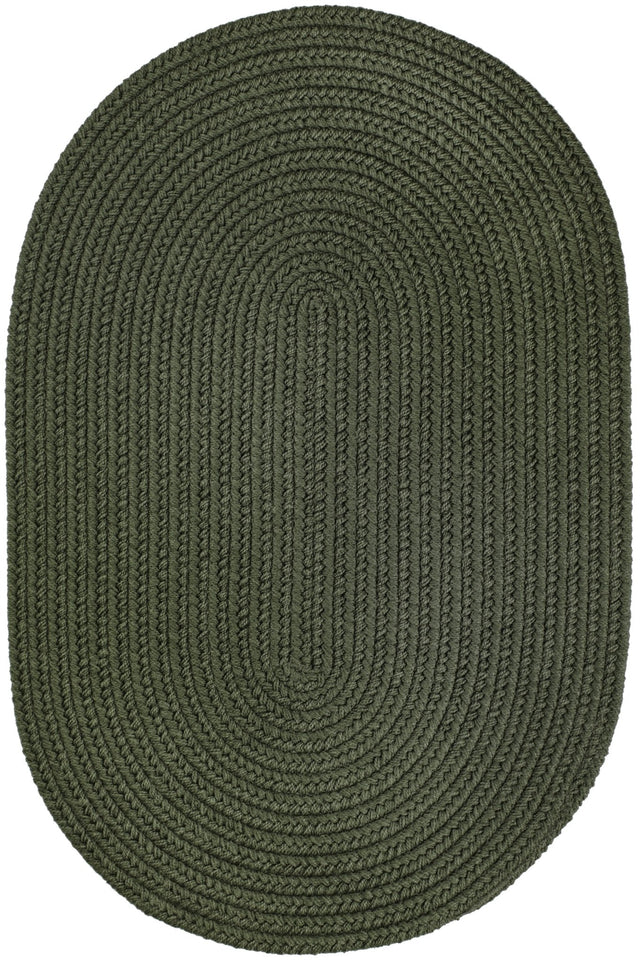 Rhody Rug Solid Poly S029 Dark Sage Braided Rug - Oval