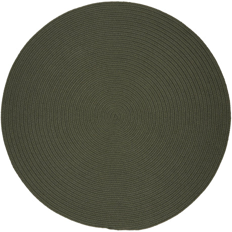 Rhody Rug Solid Poly S029 Dark Sage Braided Rug - Round