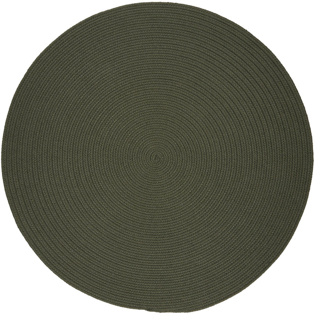 Rhody Rug Solid Poly S029 Dark Sage Braided Rug - Round