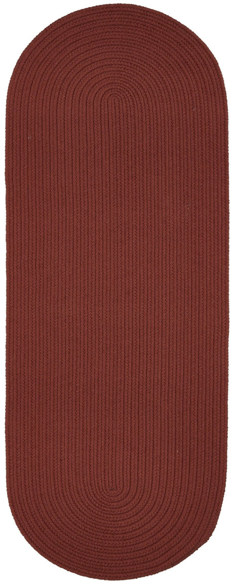 Rhody Rug Solid Poly S033 Terra Cotta Braided Rug - Runner