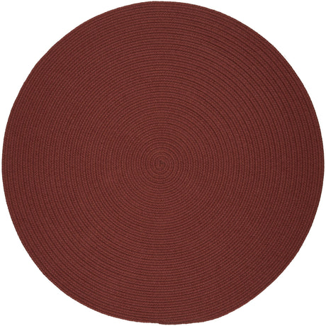Rhody Rug Solid Poly S033 Terra Cotta Braided Rug - Round