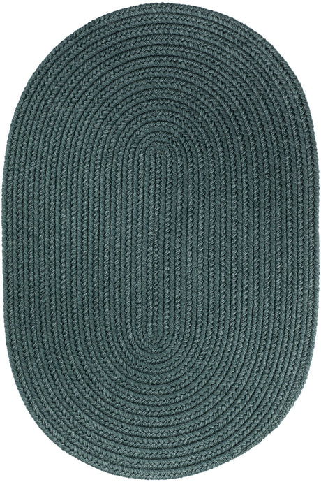 Rhody Rug Solid Poly S034 Teal Braided Rug - Oval