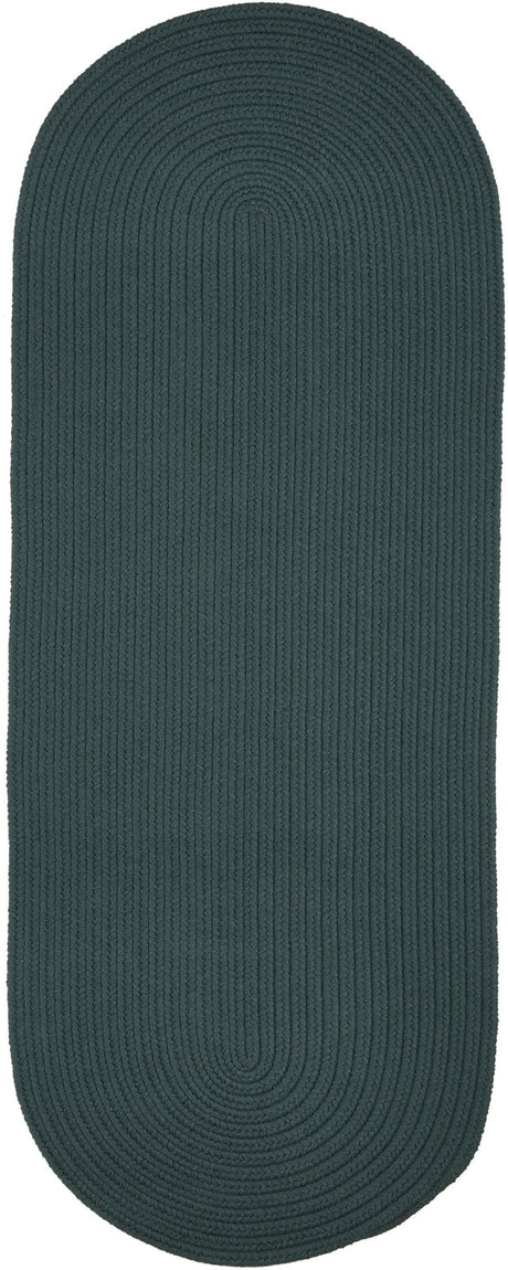 Rhody Rug Solid Poly S034 Teal Braided Rug - Runner