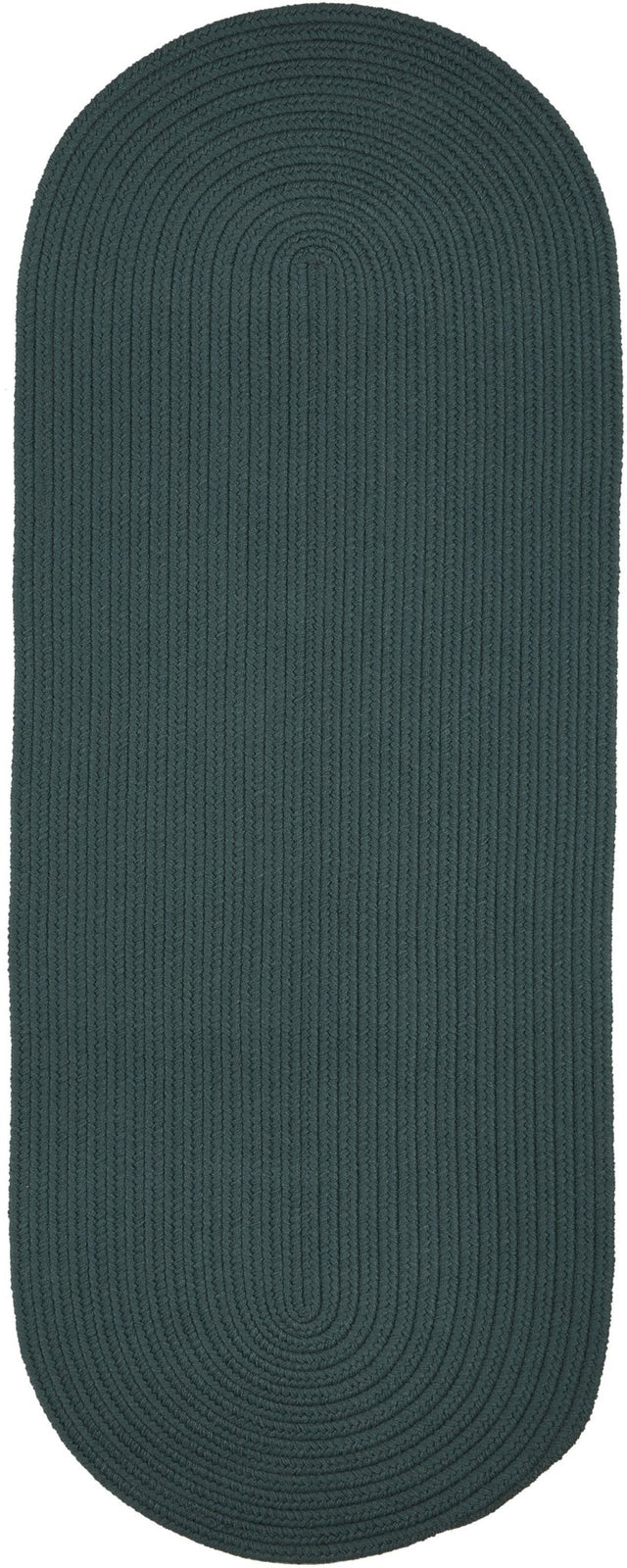 Rhody Rug Solid Poly S034 Teal Braided Rug - Runner
