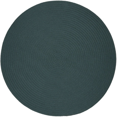 Rhody Rug Solid Poly S034 Teal Braided Rug - Round