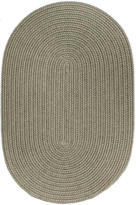 Rhody Rug Solid Poly S035 Moss Green Braided Rug - Oval