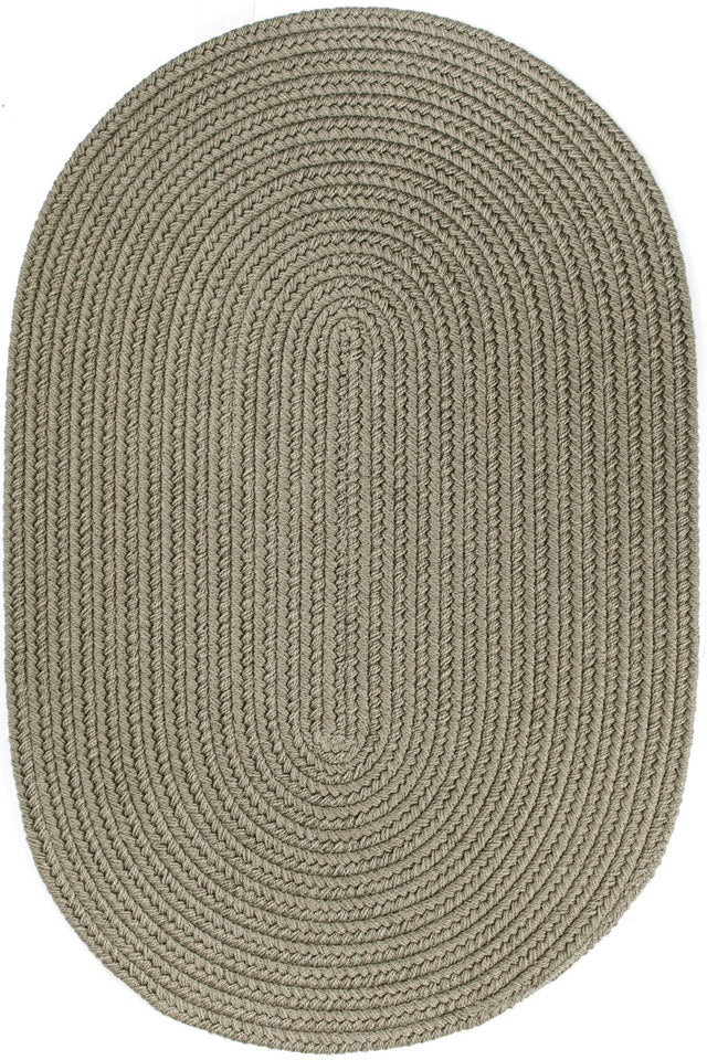 Rhody Rug Solid Poly S035 Moss Green Braided Rug - Oval
