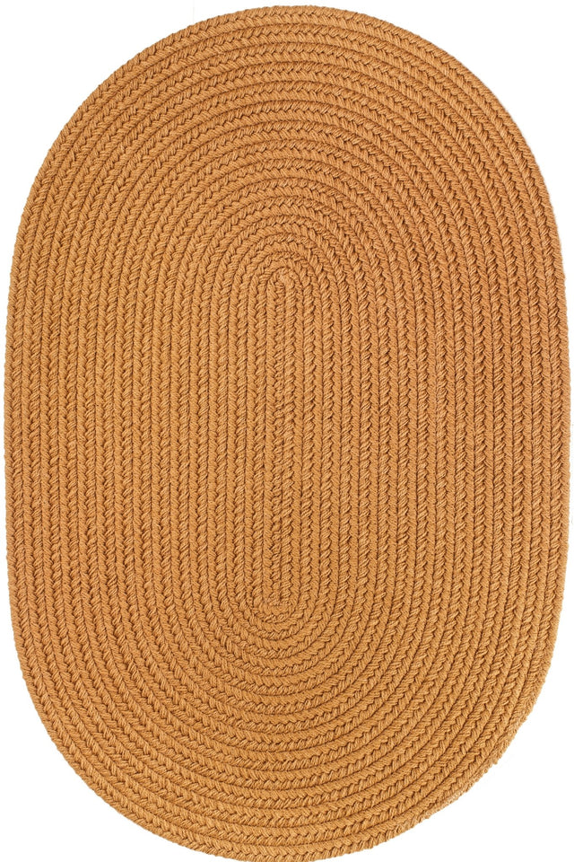 Rhody Rug Solid Poly S036 New Gold Braided Rug - Oval
