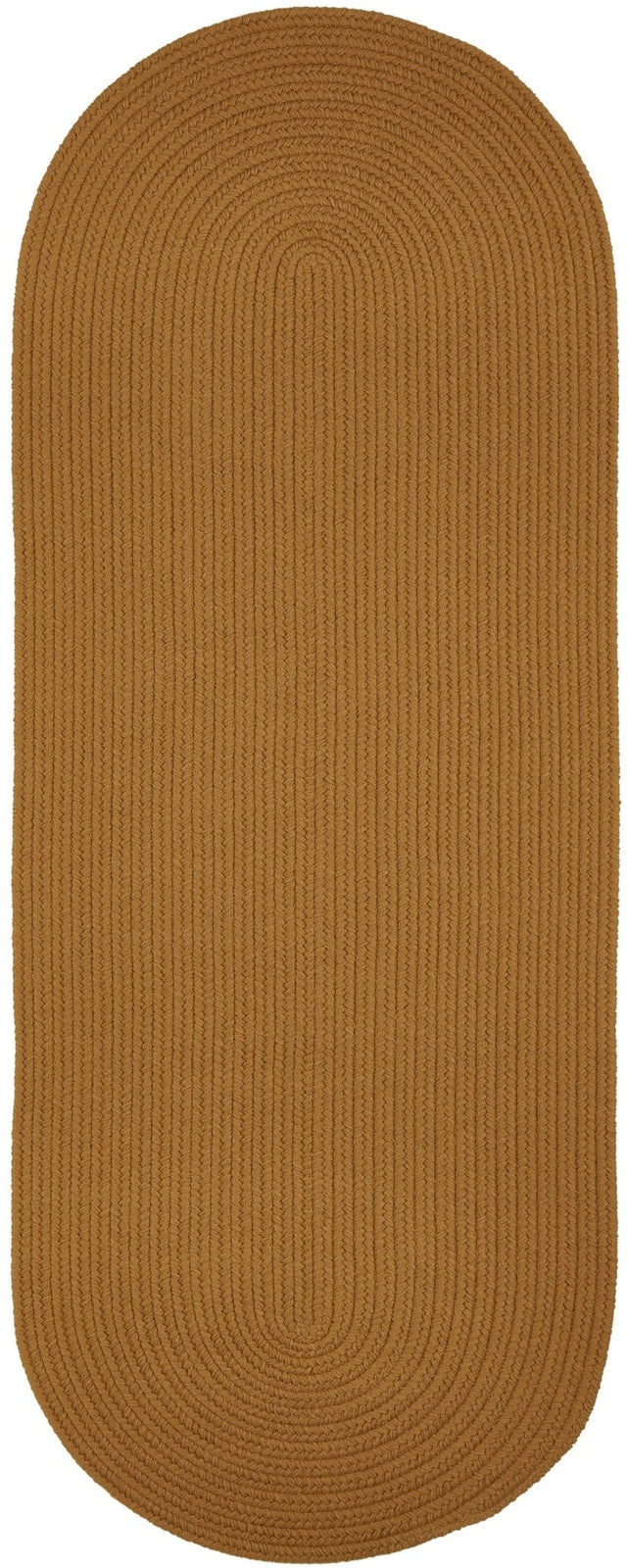 Rhody Rug Solid Poly S036 New Gold Braided Rug - Runner