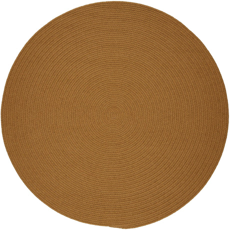 Rhody Rug Solid Poly S036 New Gold Braided Rug - Round