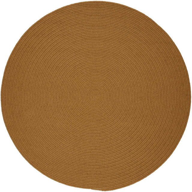 Rhody Rug Solid Poly S036 New Gold Braided Rug - Round
