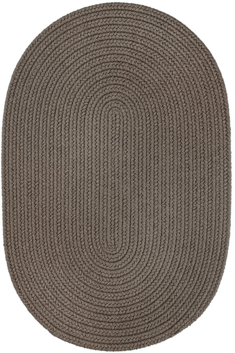 Rhody Rug Solid Poly S037 Moonstone Braided Rug - Oval