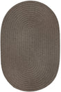Rhody Rug Solid Poly S037 Moonstone Braided Rug - Oval