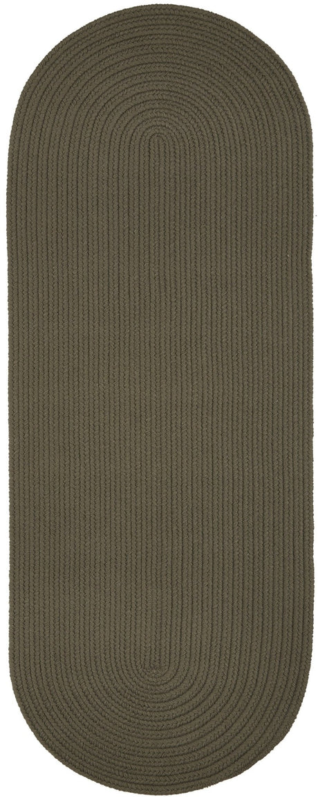 Rhody Rug Solid Poly S037 Moonstone Braided Rug - Runner