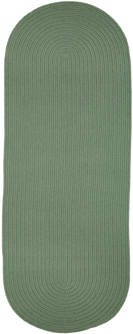 Rhody Rug Solid Poly S040 Celadon Braided Rug - Runner