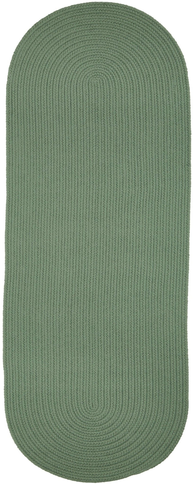 Rhody Rug Solid Poly S040 Celadon Braided Rug - Runner