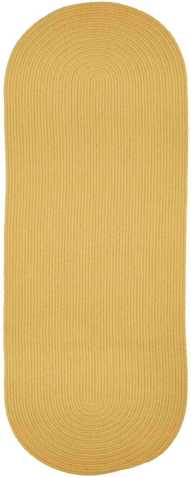 Rhody Rug Solid Poly S041 Daffodil Braided Rug - Runner