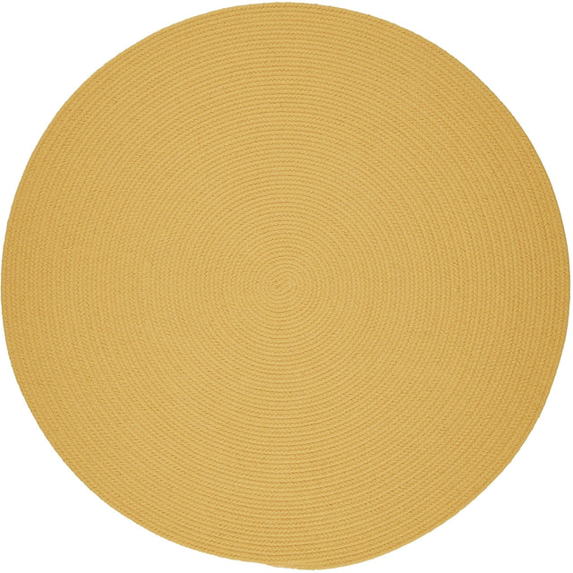Rhody Rug Solid Poly S041 Daffodil Braided Rug - Round