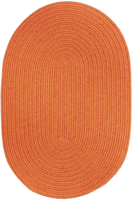 Rhody Rug Solid Poly S042 Mango Braided Rug - Oval