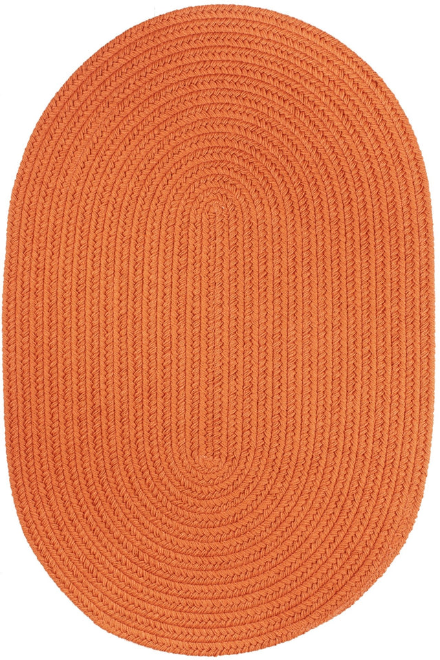 Rhody Rug Solid Poly S042 Mango Braided Rug - Oval