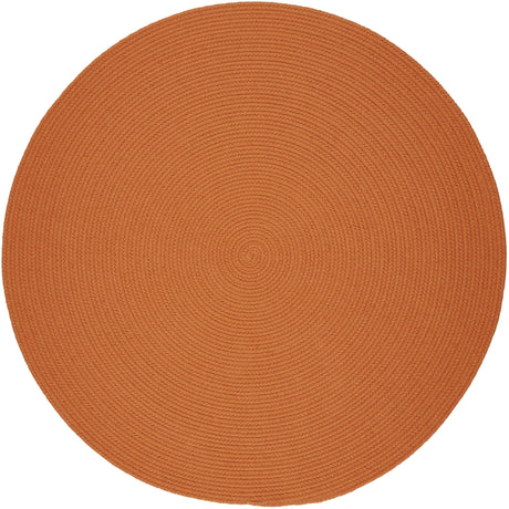 Rhody Rug Solid Poly S042 Mango Braided Rug - Round
