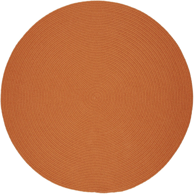 Rhody Rug Solid Poly S042 Mango Braided Rug - Round