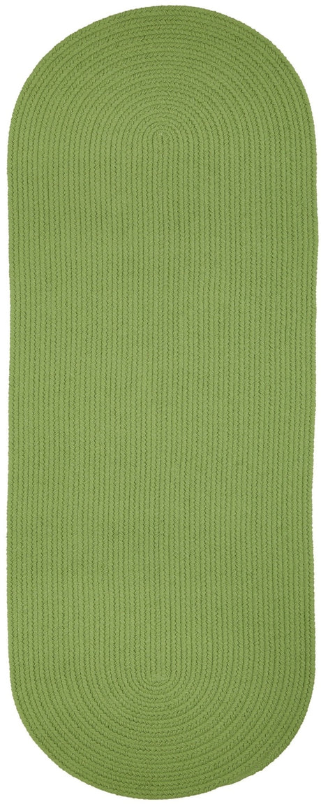 Rhody Rug Solid Poly S044 Key Lime Braided Rug - Runner