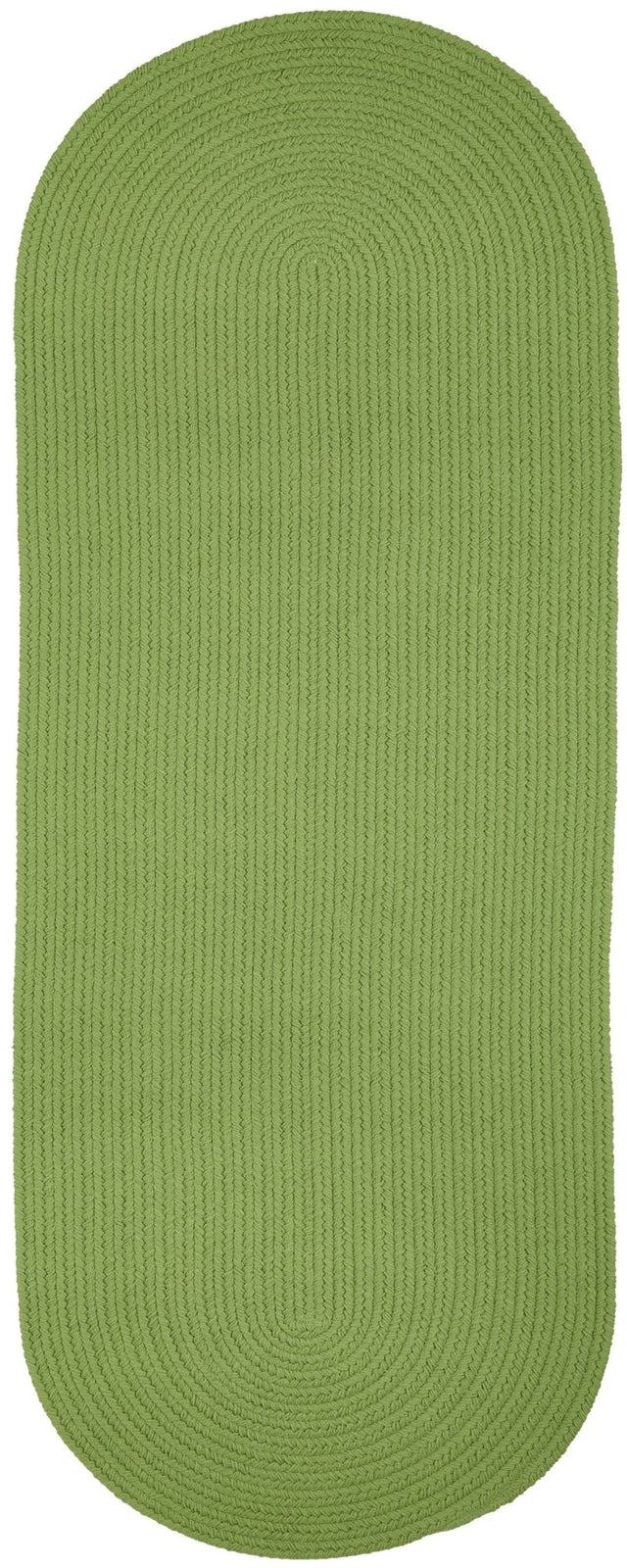 Rhody Rug Solid Poly S044 Key Lime Braided Rug - Runner