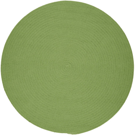 Rhody Rug Solid Poly S044 Key Lime Braided Rug - Round