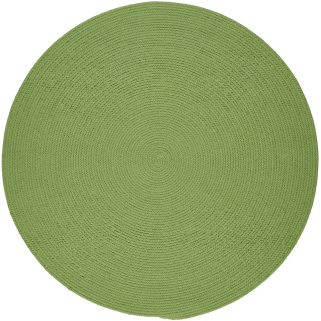 Rhody Rug Solid Poly S044 Key Lime Braided Rug - Round