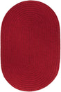 Rhody Rug Solid Poly S045 Brilliant Red Braided Rug - Oval