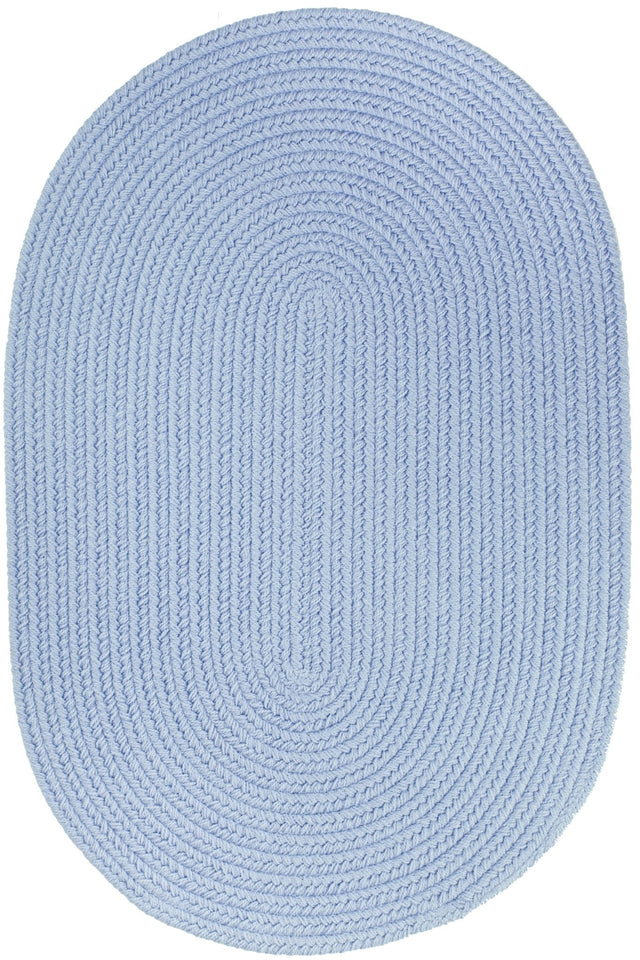 Rhody Rug Solid Poly S046 Hydrangea Braided Rug - Oval