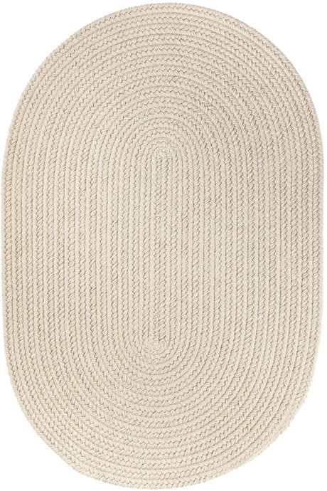 Rhody Rug Solid Poly S049 Pumice Braided Rug - Oval